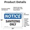 Signmission Sanitizing Only, 24 in W x Rectangle, Vinyl Decal OS-2PACK-NS-D-1824-L-18241 - alternate 6
